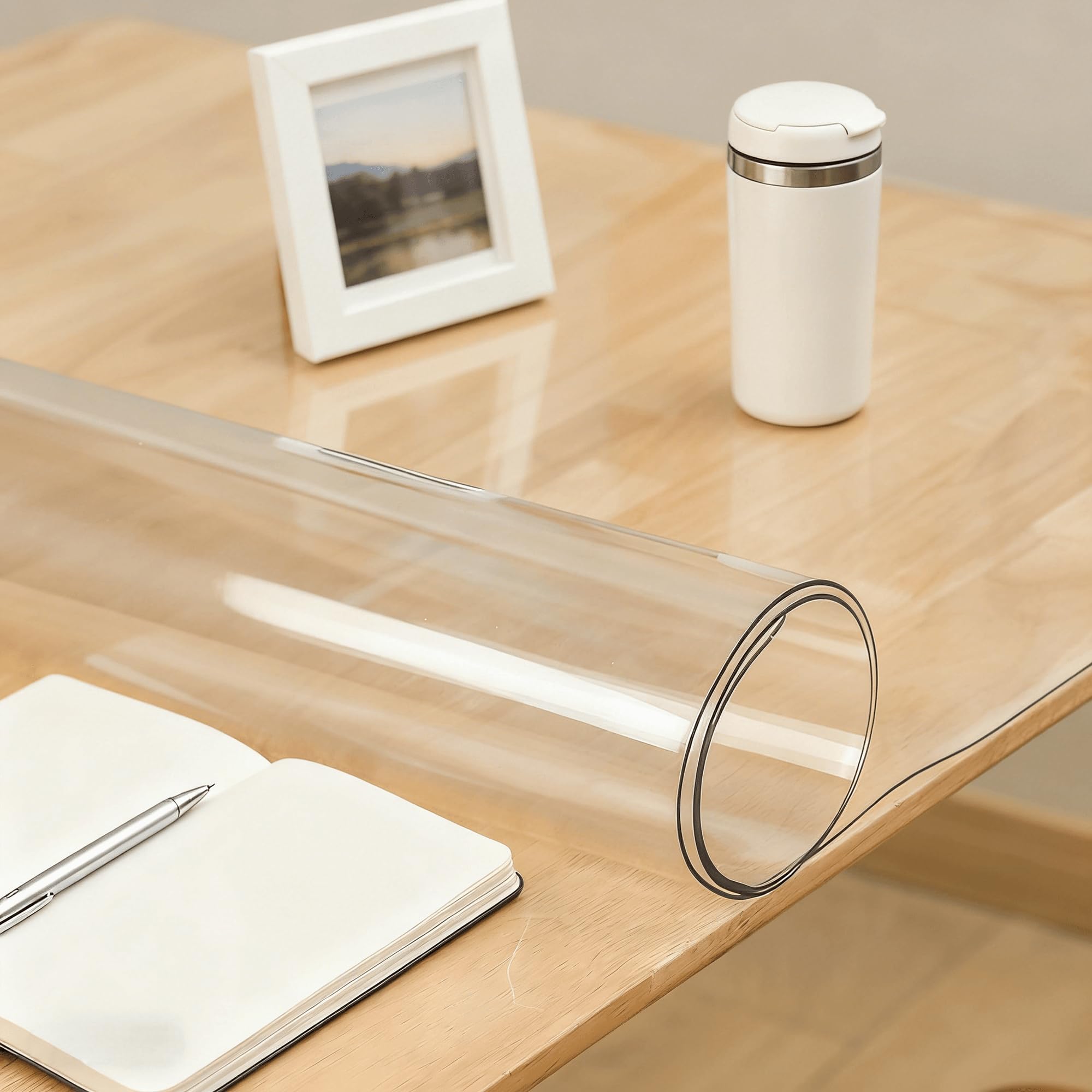 Nappe transparente lavable et imperméable film de protection table 120x250 cm