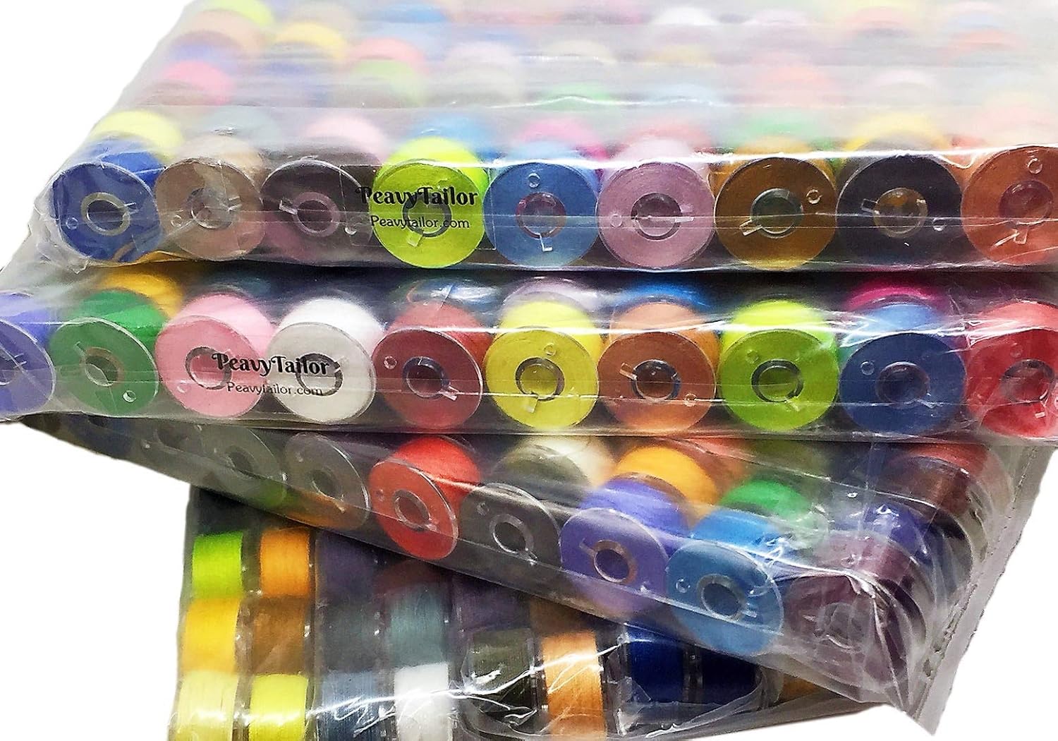 PeavyTailor 60 Pcs/Colors Prewound Sewing Bobbins Thread