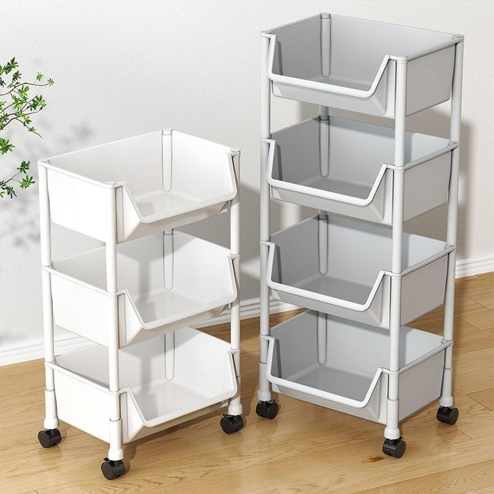 Scaffale sottile a 4 ripiani, scaffale stretto per cucina e ufficio, scaffale versatile per piccoli spazi, ideale per libri e prodotti di bellezza