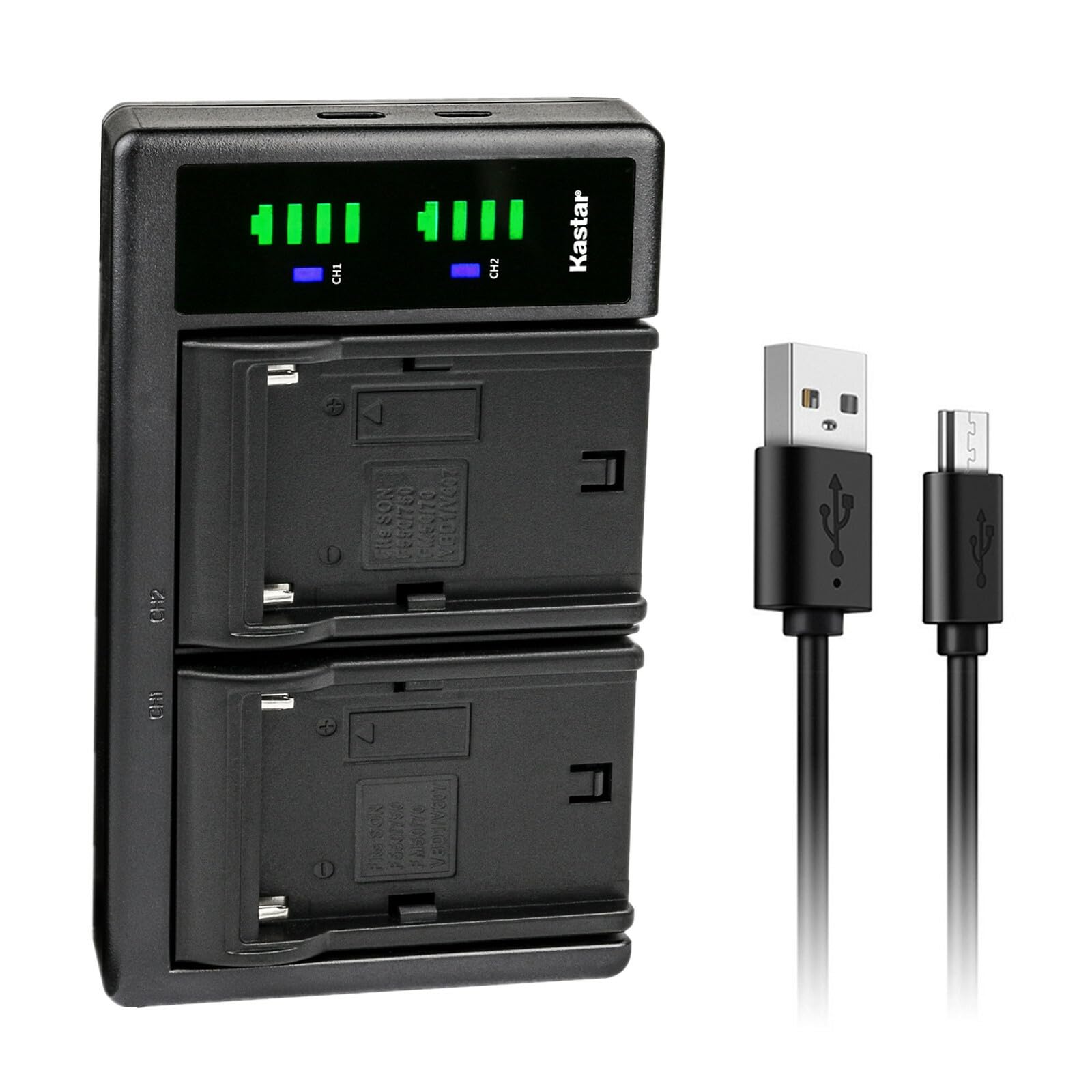 Kastar NP-QM91D LTD2 USB Battery Charger Compatible with Sony HDR-HC1 HDR-SR1 HDR-UX1 MVC-CD200 MVC-CD250 MVC-CD300 MVC-CD350 MVC-CD400 MVC-CD500 DSR-PDX10 HVL-ML20M HVR-A1 Camera