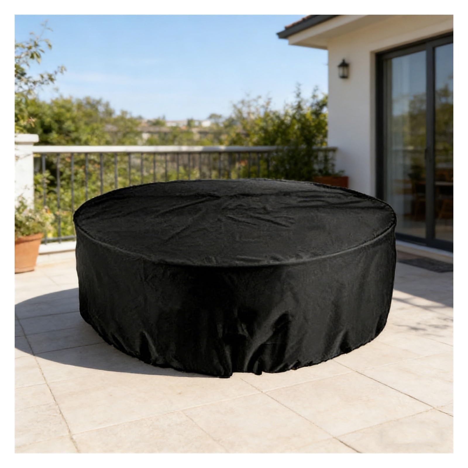Housse de table d'extérieur circulaire imperméable et anti-UV