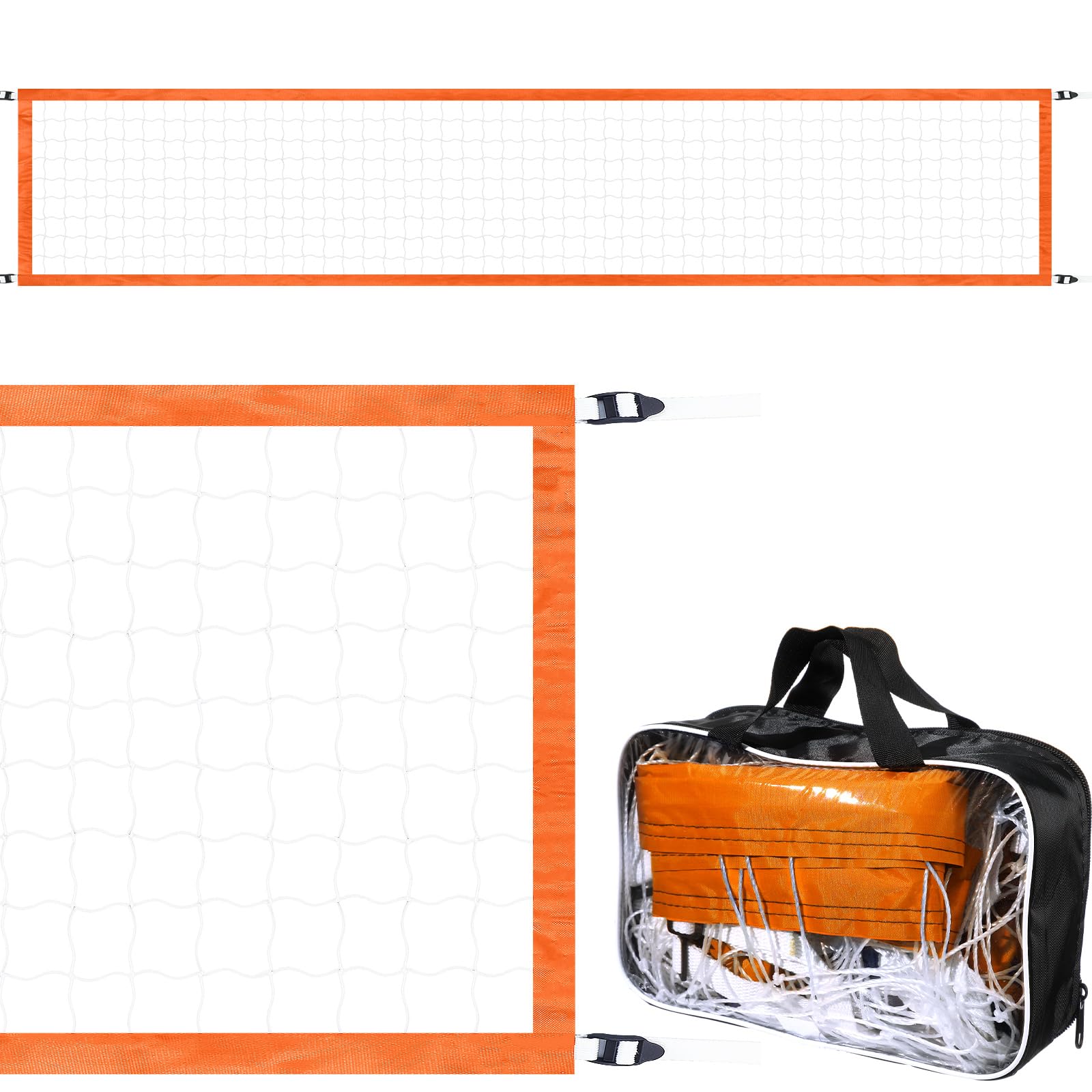 Red de voleibol de repuesto para piscina, 15 x 3 pies, red de voleibol portátil al aire libre para patio, piscina, escuela, playa