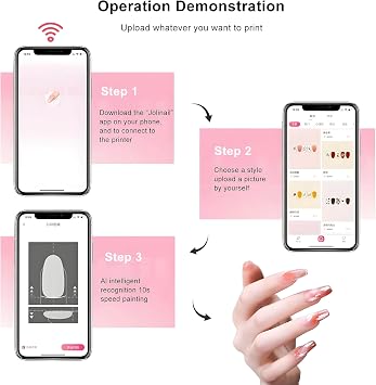 Automatic Nail Printer Machine – 3D Smart Nail Art Printer with WiFi/USB, 4800dpi High Precision, Own Design Gallery, One-Step Printing & Drying for Manicurists & DIY Lovers