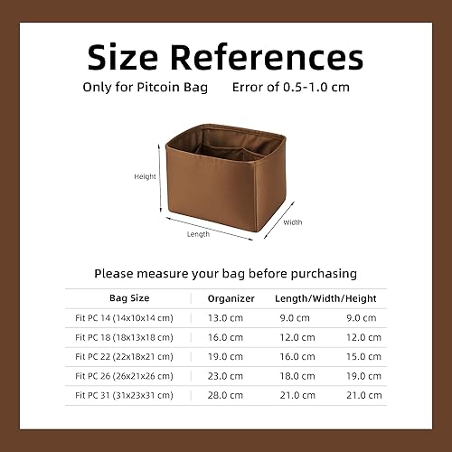 Miniatura 6 de DGAZ Organizador de bolso, sedoso y suave, seda, bolso de mano de lujo en moldeadores de bolsa, para mujer, se adapta a picotin1822 bolsas (dorado,