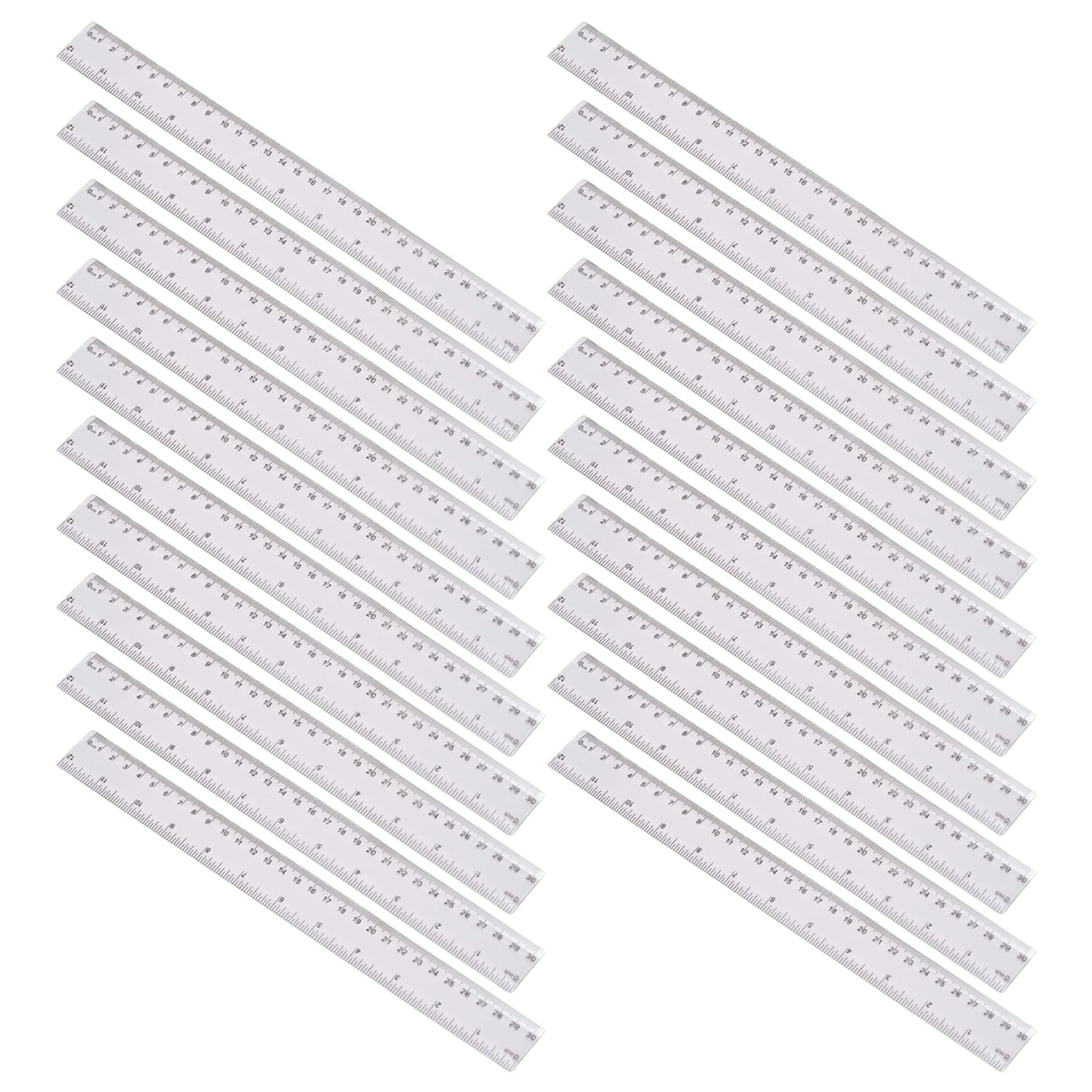 36 righelli in plastica trasparente: strumento da disegno a doppio bordo dritto da 30 cm (12 pollici).