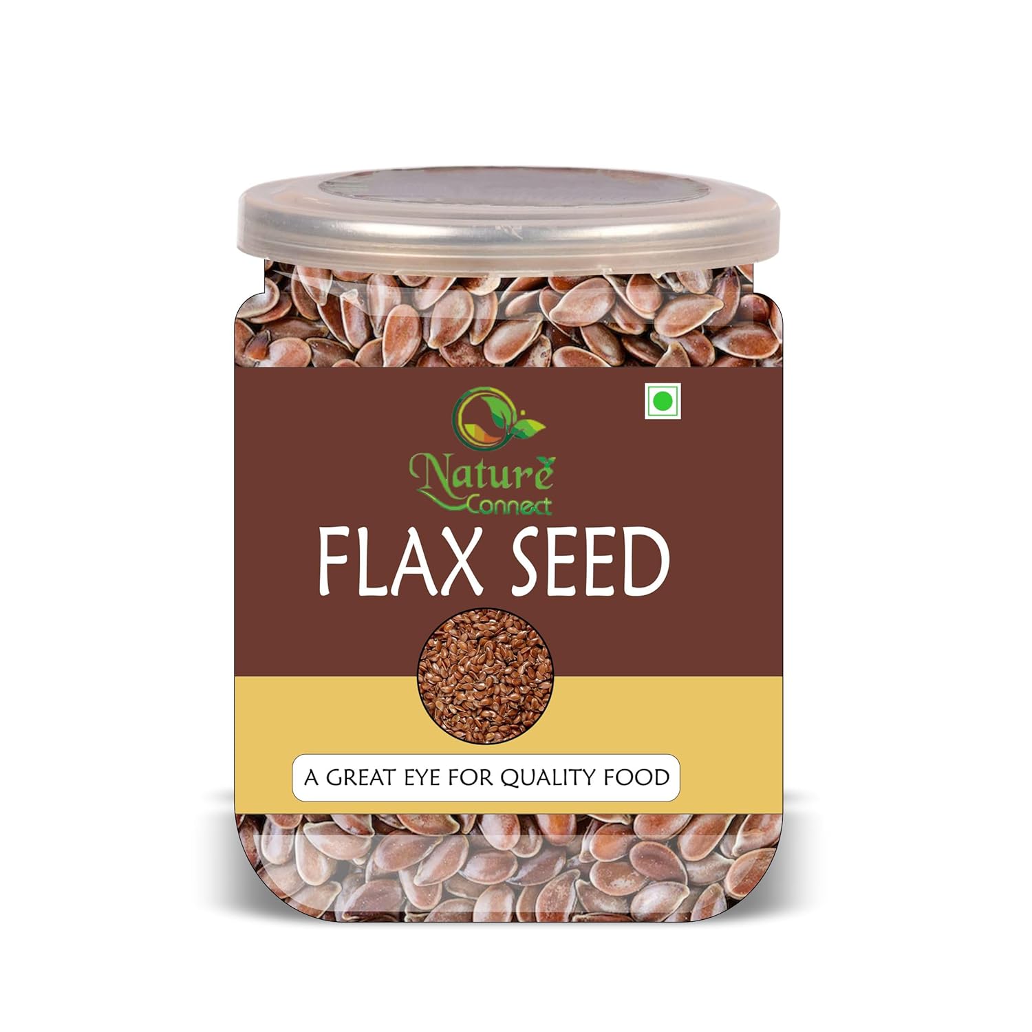 NATURE CONNECT Flax Seed 500 Gram Airtight Container