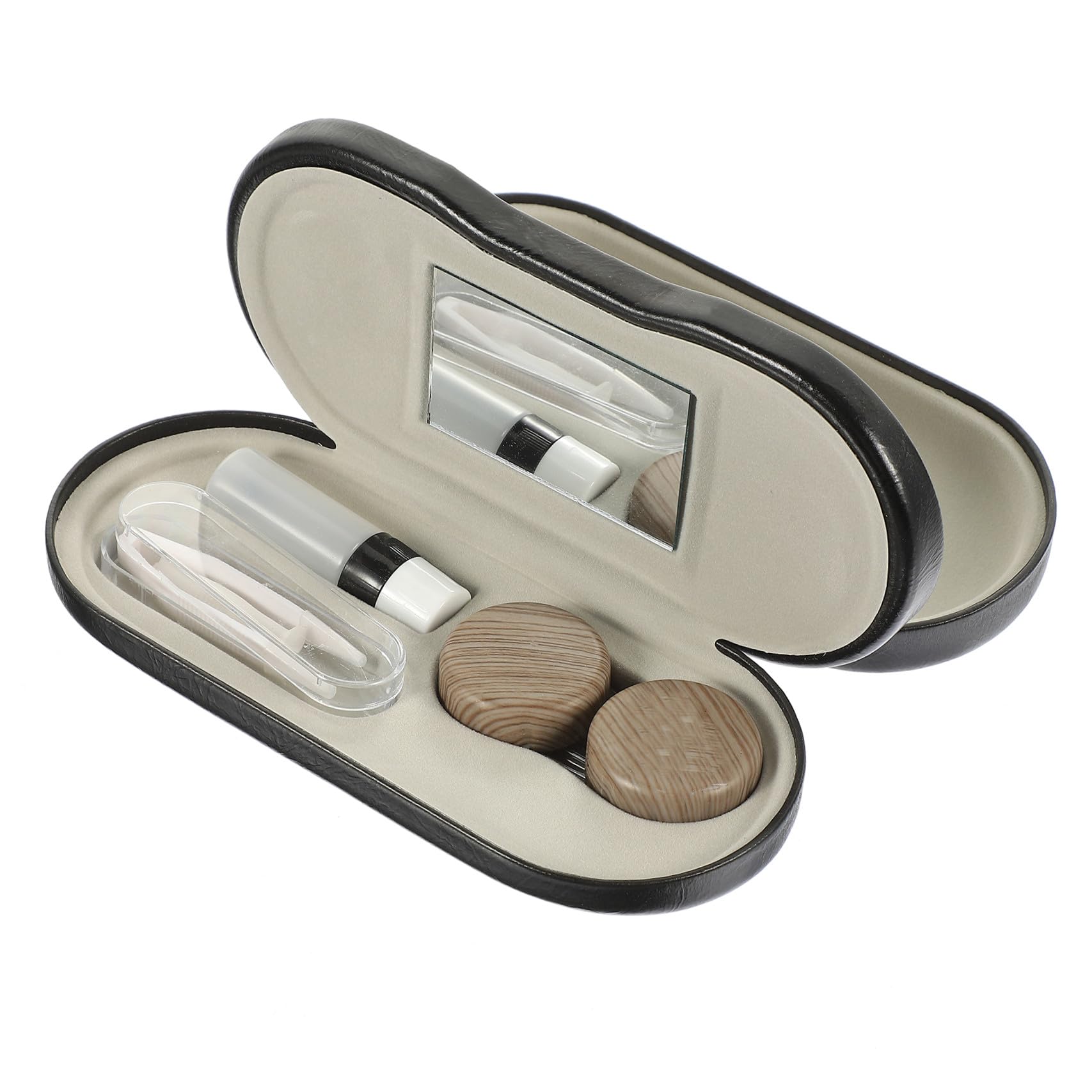 PLAFOPE 1set Organizer Per Occhiali Pu Pelle Custodia Doppio Per Sole e Ottici Compatto e Leggero Per Viaggi e Uso Quotidiano