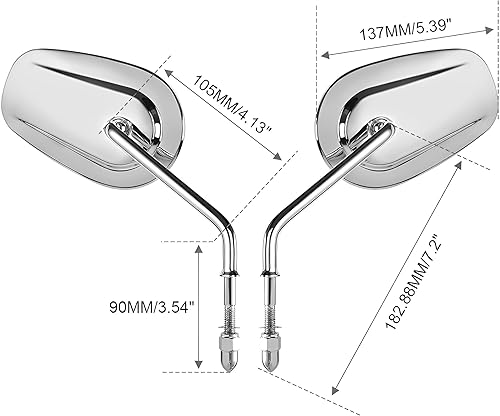 Miniatura 2 de Espejos retrovisores en forma de lágrima de 0.315 in para Harley Road King, Road Glide, Street Glide, Electra Glide, Tri Freewheeler Street XG500