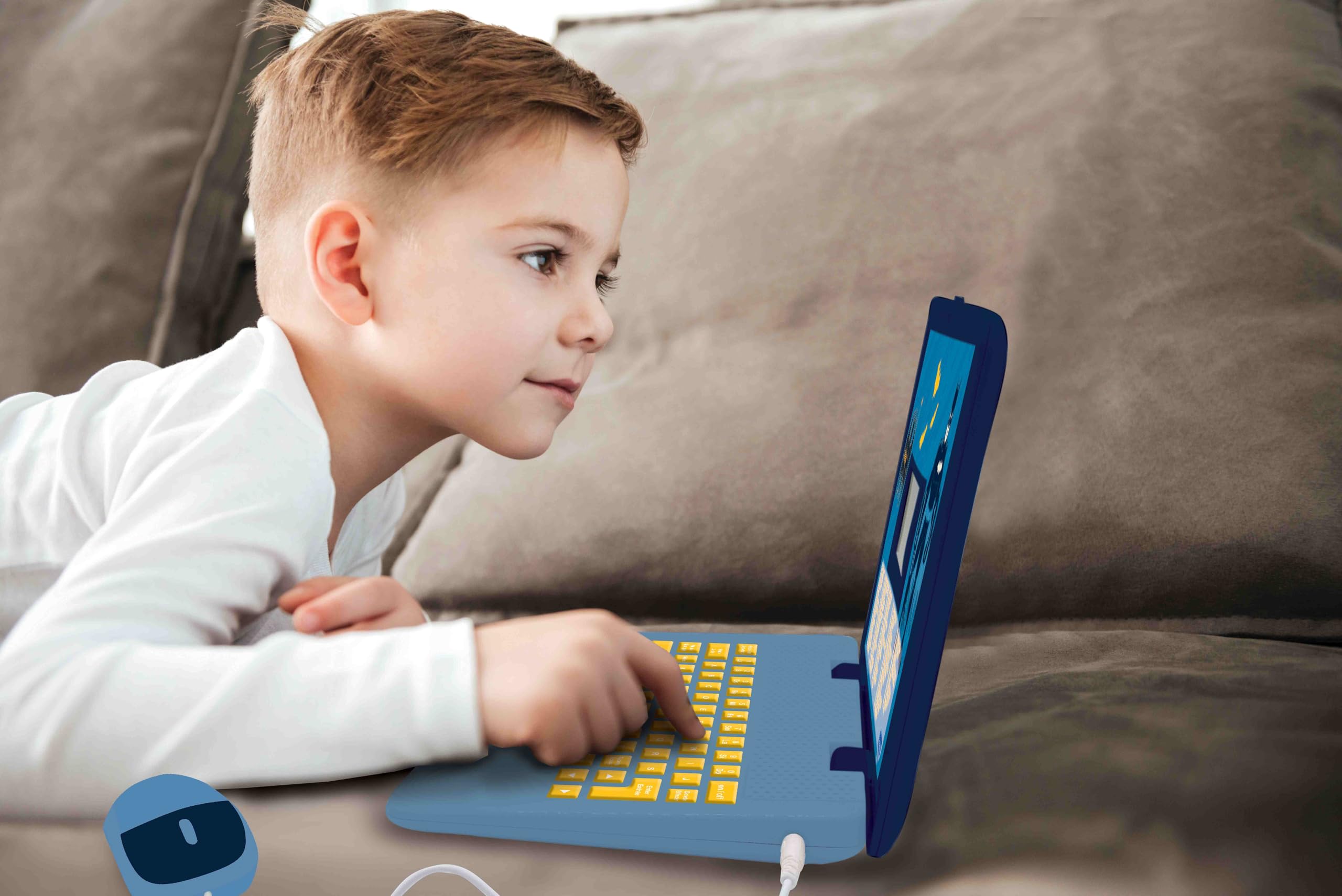 Lexibook - Batman - Computer Educativo Bilingue Francese/Inglese - 124 Attività per Imparare Lingue, Matematica, Logica, Divertimento e Giocare Pianoforte - JC598BATi1LXB