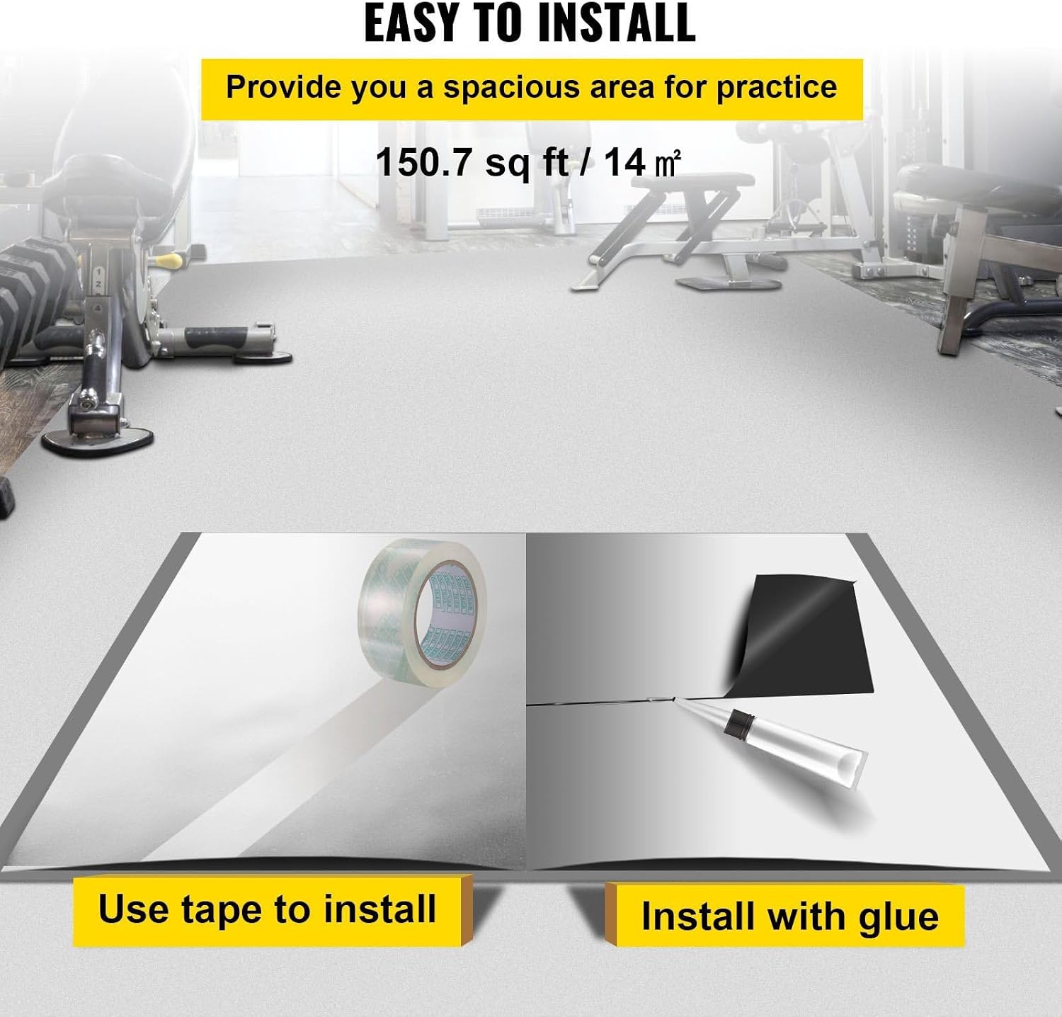 Dance Floor, 6.6x23ft Dance Floor Roll, 0.06in Thick PVC Vinyl Dance Floor, Black/White Reversible Portable Dance Floor, Non-Slip Dance Flooring, Ballet Dance Floor for Jazz, Pop, Lyrical Style