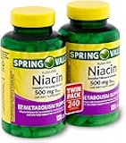 Spring Valley - Flush Free Niacin (B-3) 500 mg, 240 Capsules (2 Bottles of 120)