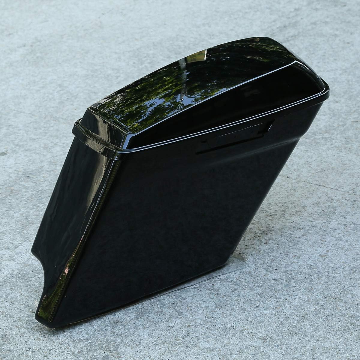 5 Inch Vivid Black Extended Stretched Saddlebags Fit for Touring Models FLT FLHT FLHTCU FLHRC Road King Road Glide Street Glide Electra Glide Ultra-Classic 2014-later