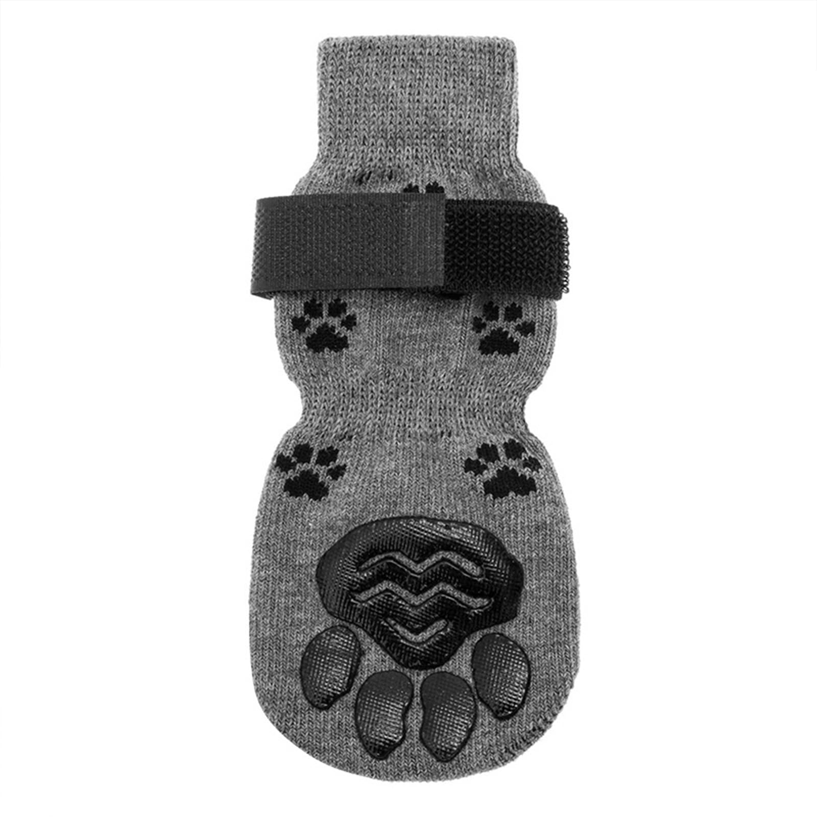 Calzini Antiscivolo per Cani Pavimenti in Legno Scarpe Evitare Che Le Protezioni Zampe degli Animali Domestici Si Lecchino E Scivolino,Grigio,L