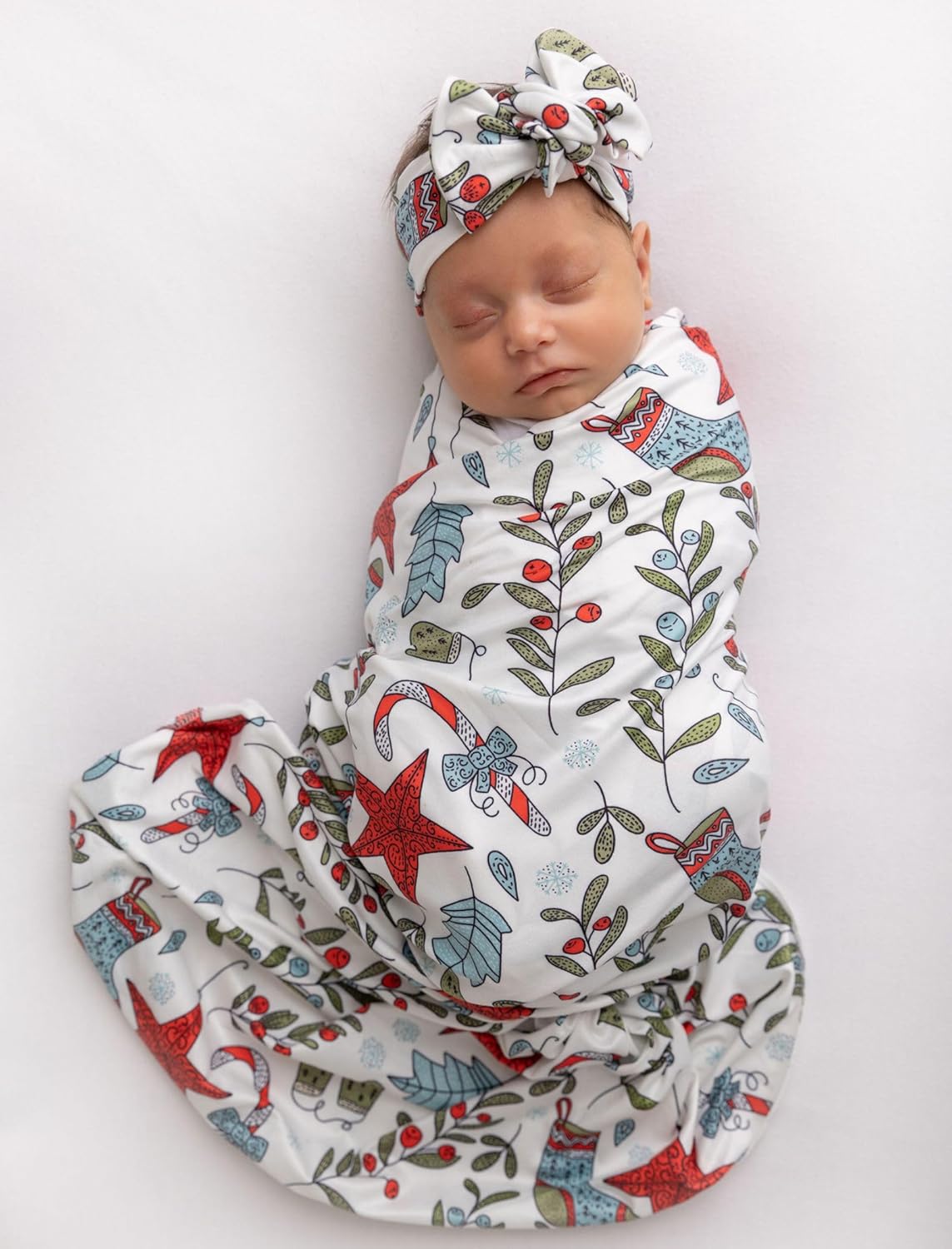 Terriboo Christmas Swaddle and Headband Sets Baby Receiving