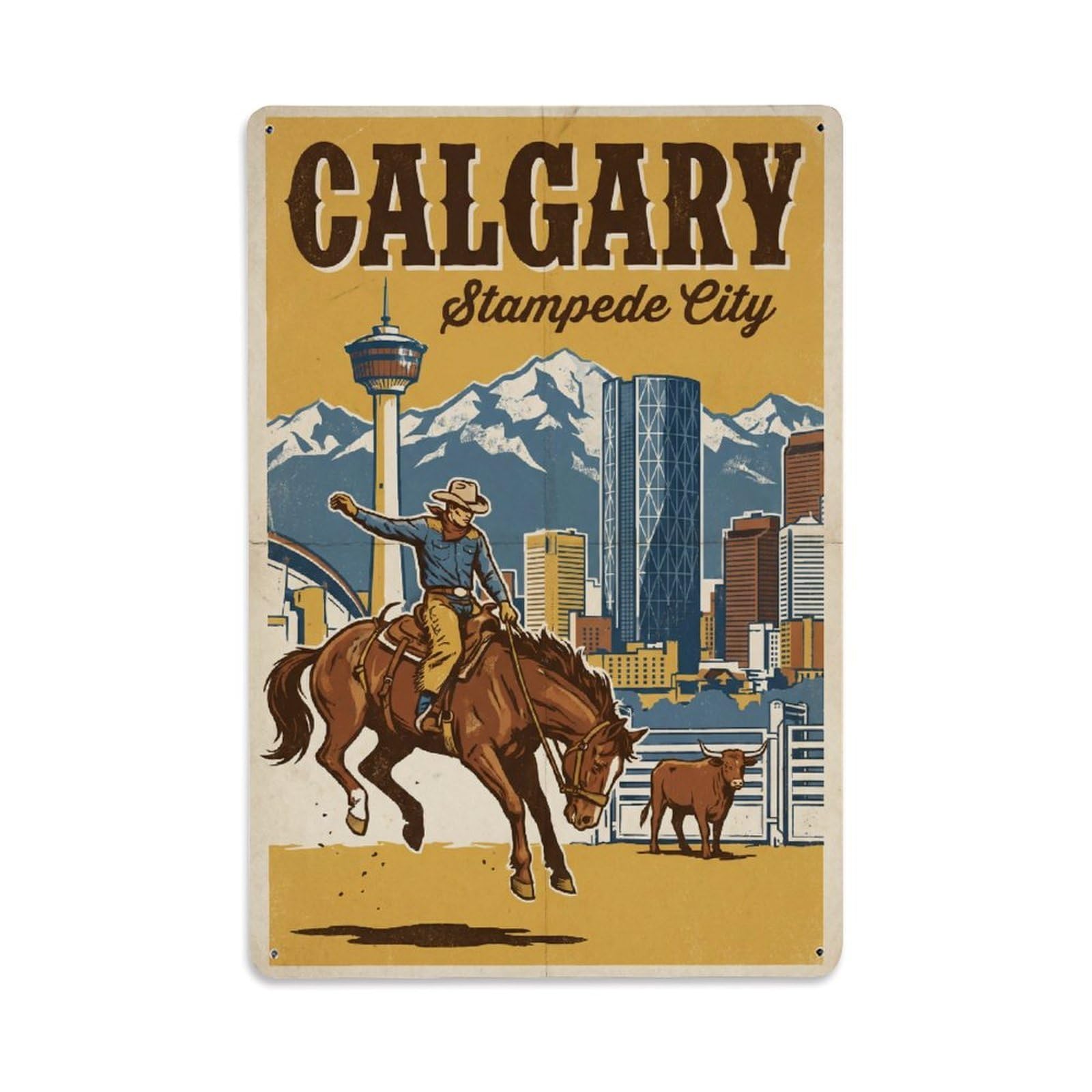 Metal Tin Sign Retro Travel Canada Calgary
