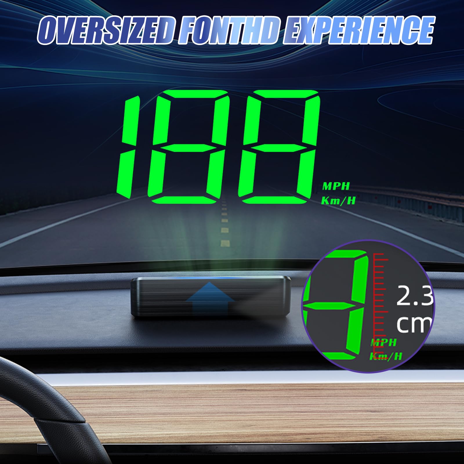 Cyfrowy tachometr HUD Speedometer: Beidou GPS prędkościomierz, interfejs USB typu plug-and-play, projektor szyby, kompatybilny ze wszystkimi pojazdami
