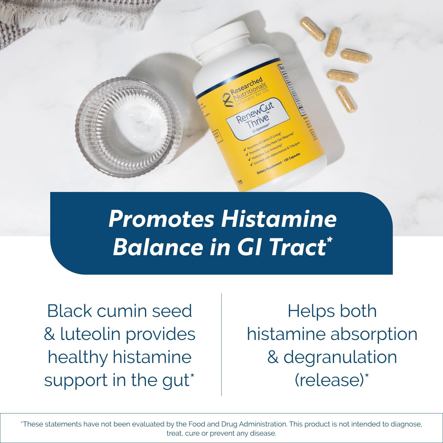 Researched Nutritionals RenewGut Thrive - Gut Health Supplements with Pasteurized Akkermansia Muciniphila & Tributyrin Postbiotics - Support A Healthy Gut Barrier & Immune Function (150 Capsules) - Image 4