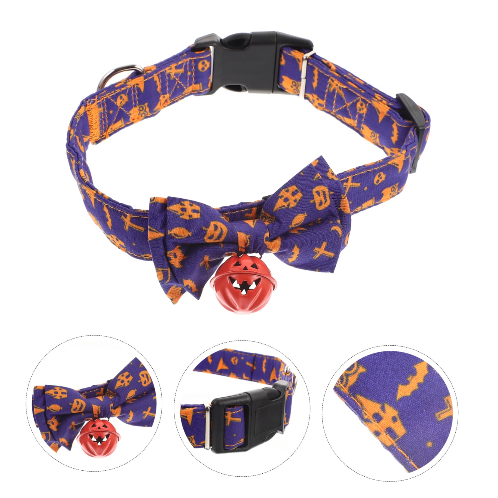 Sosoport 5stücke Halloween Katzenhalsband Mit Abnehmbarem Fliegen-Design Verstellbar Und Sicher Für Haustiere Um Festlichen Geist Zu Verbreiten