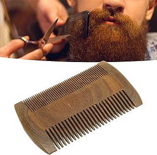 Pente de madeira para barba, dupla face, dentes finos largos, pente de barba pente de bolso escova de barba pentes de madeira para homens cabelo