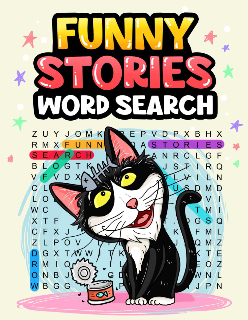 Funny Stories: Hilarious Word Search Puzzle Book for Adults to Have Fun and Relieve Stress