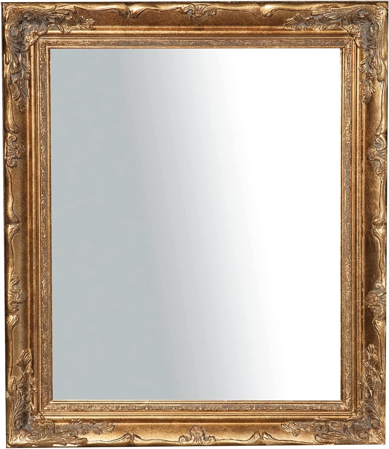 BiscottiniGold mirror 74x64 cm | Wood mirror wall | Shabby chic mirror | Vintage wall mirror | wall mirror bathroom | Wooden mirror