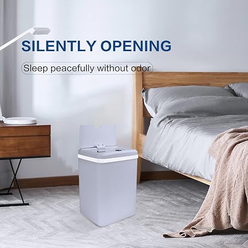 Miniatura 5 de stonespace Basurero automático para baño, 3.5 galones, sin contacto, con sensor de movimiento, cubo de basura inteligente para cocina, oficina, sala
