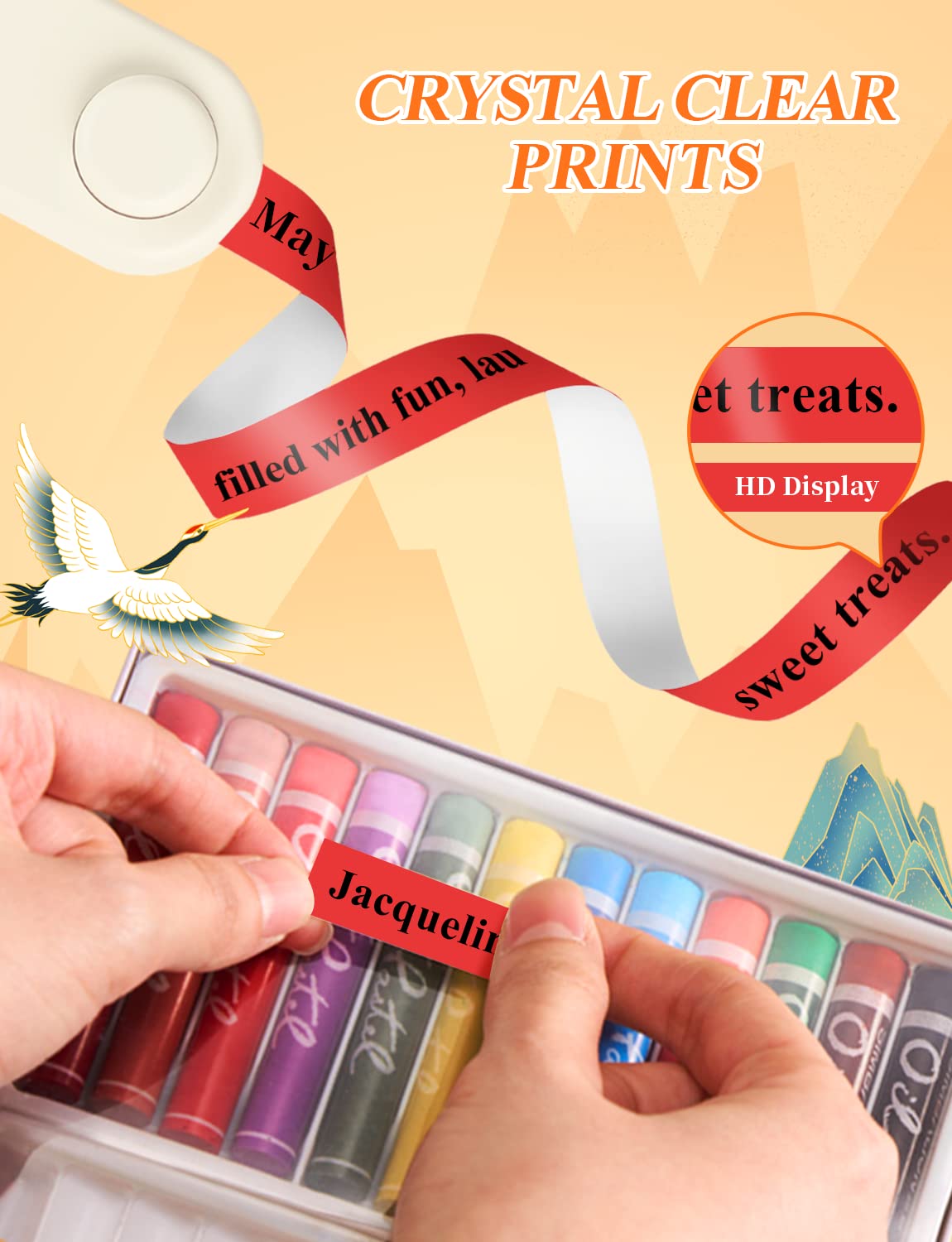 MakeID Label Tape Compatible with MakeID Label Makers L1 Q1 Refills Waterproof Laminated Custom Stickers Office Labels Replacement 0.63" x 13' (16mm x 4m) - Image 3