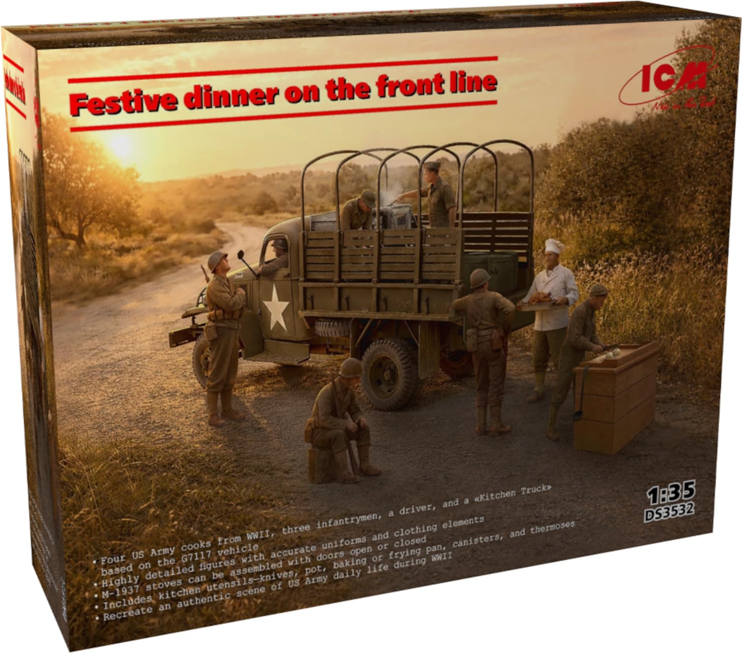 ICM 1/35 G7117 Ciężarówka kuchenna z plastikową figurką Model DS3532