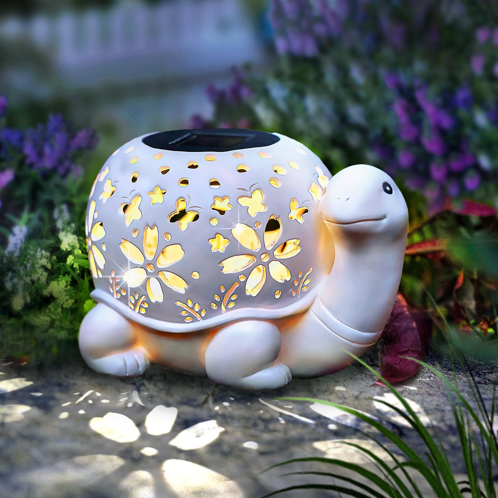 Luce Solare Da Esterno A Forma Di Tartaruga: Lanterna LED Impermeabile Per Giardino, Decorazione Prato - 2