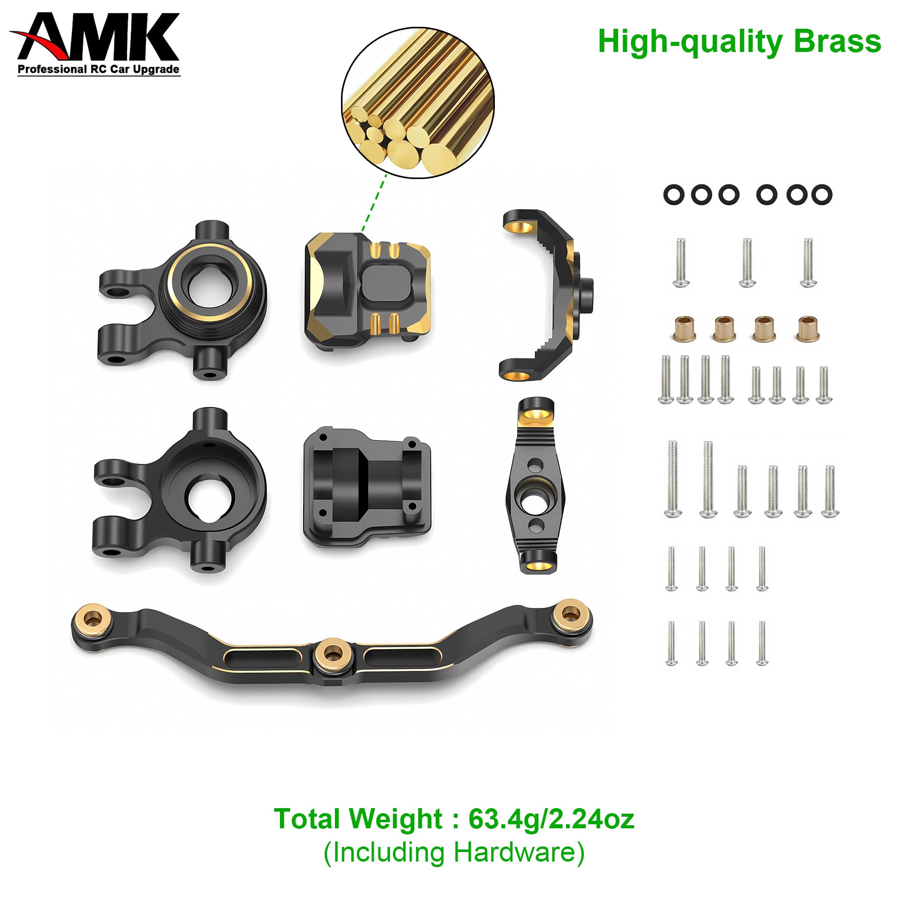 2Pcs Black Brass Steering Knuckle Weight For TRX4M 1/18 RC Crawler - 22g Upgrade Parts - View #4