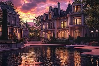 Adult Puzzle Luxury Villa Sunset Pool 500 Pieces Immersive Art Experience New Choice for Home Decoration