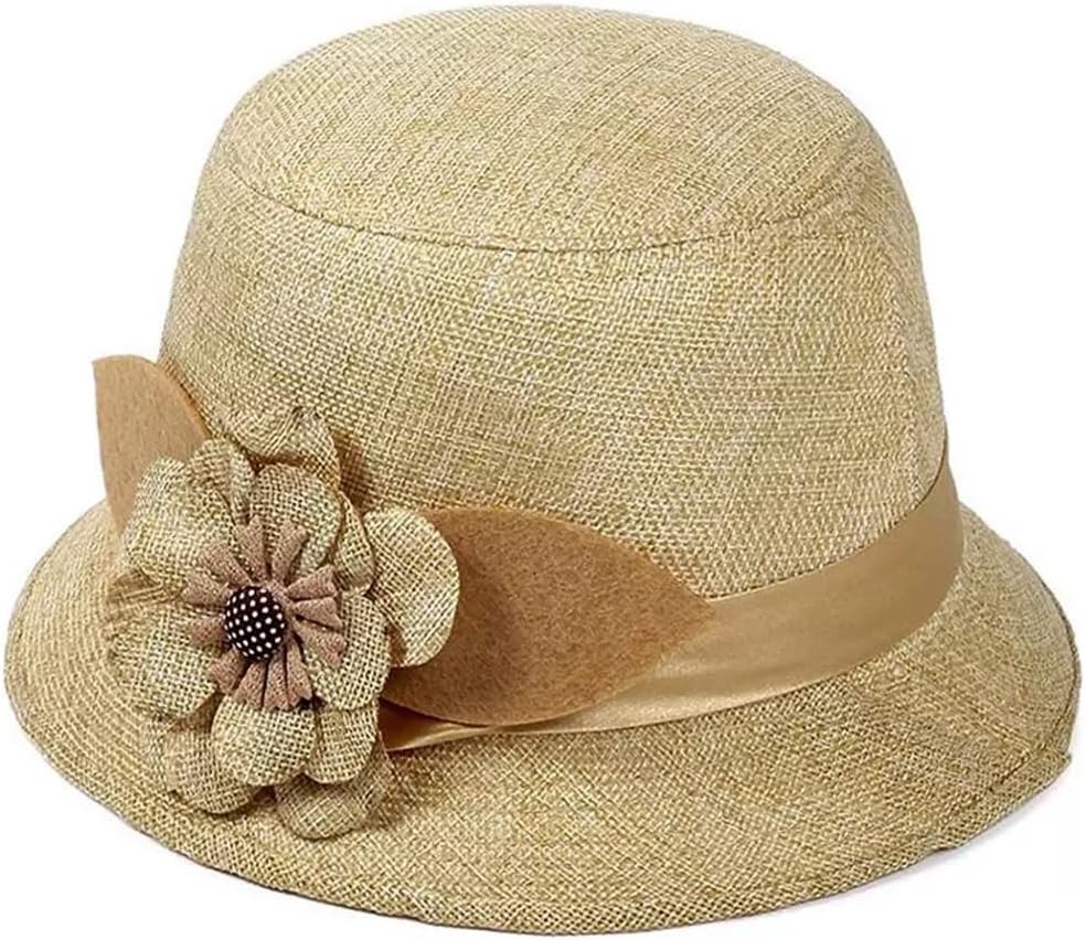 Spring Autumn hat Women's Linen Bowler Sun
