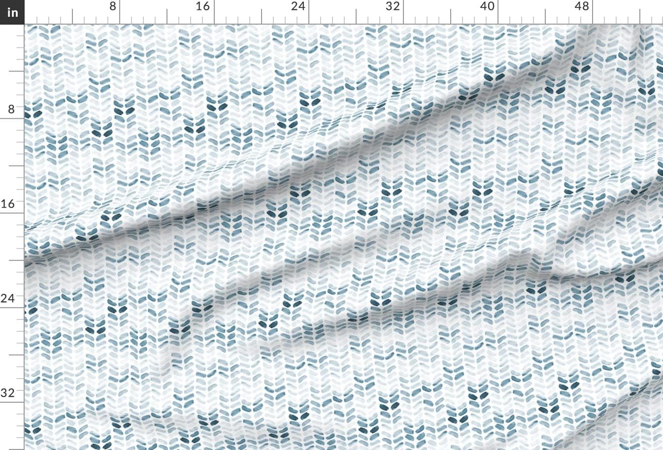 Spoonflower Fabric - Blue Watercolor Herringbone Vertical Pattern Print Painterly Printed on Minky Fabric by The Yard - Sewing Baby Blankets Quilt Backing Plush