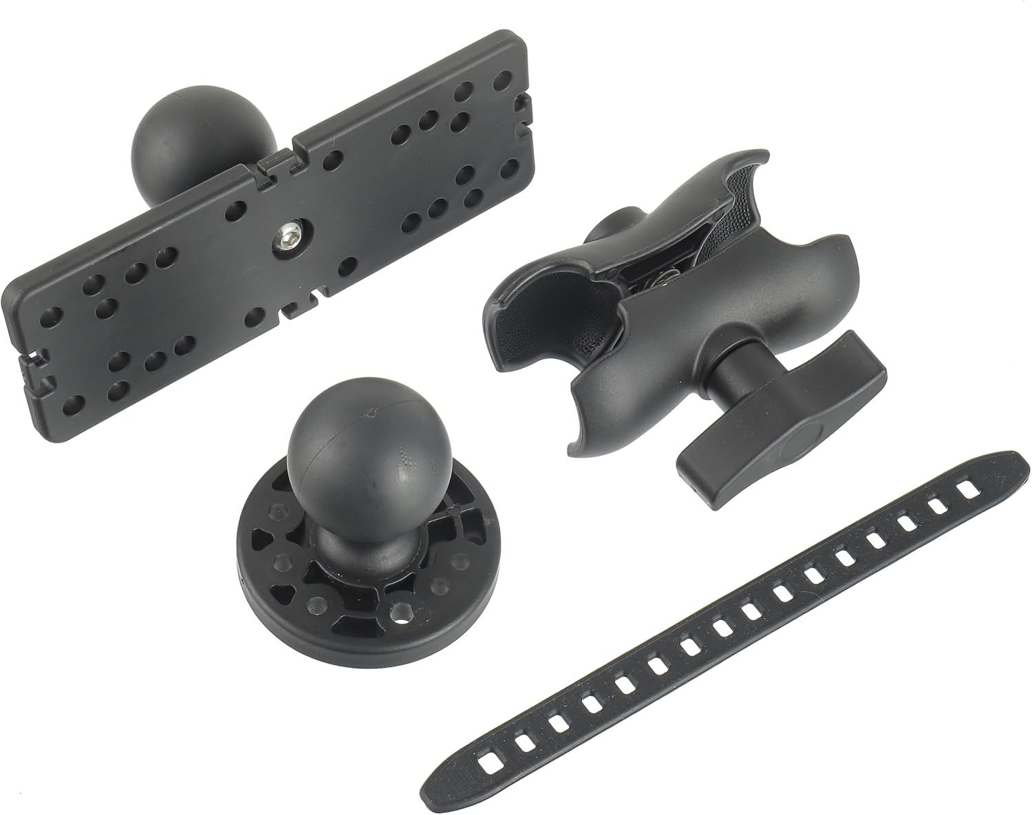 Fish Finder Mount Base, Universal 360° Rotation Ball-Mount Fish Finder Bracket, Nylon & Stainless Steel Electronic Fish Finder Holder for Marine Boat Kayak Pontoon Canoe