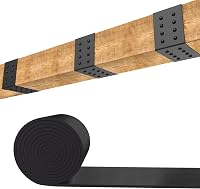 LFUTARI 5ft Faux Wood Beam Strap - Flexible Gap Hiding Strap for Ceiling Beams, Rustic Metal Look, 2.36" Wide Self-Adhesive
