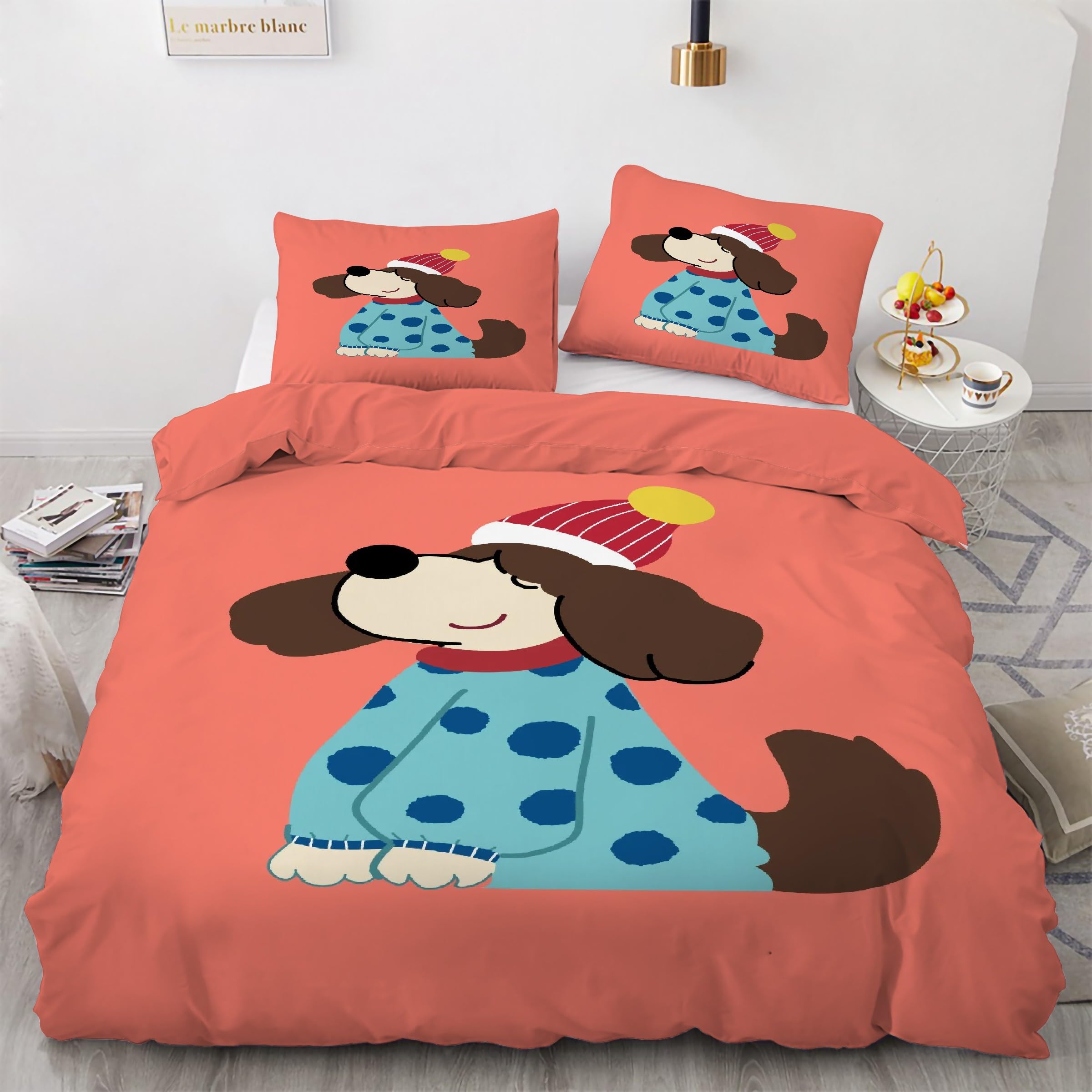 Housse de couette 220x240 chiot KG5993 ensemble de literie 3 pièces