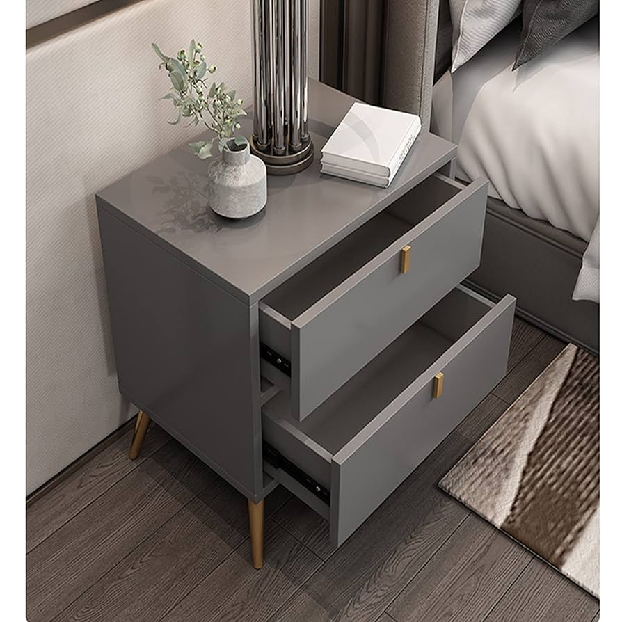 ベットサイドキャビネット グレー グレージュベッドサイドキャビネット | リビング＆ダイニング
