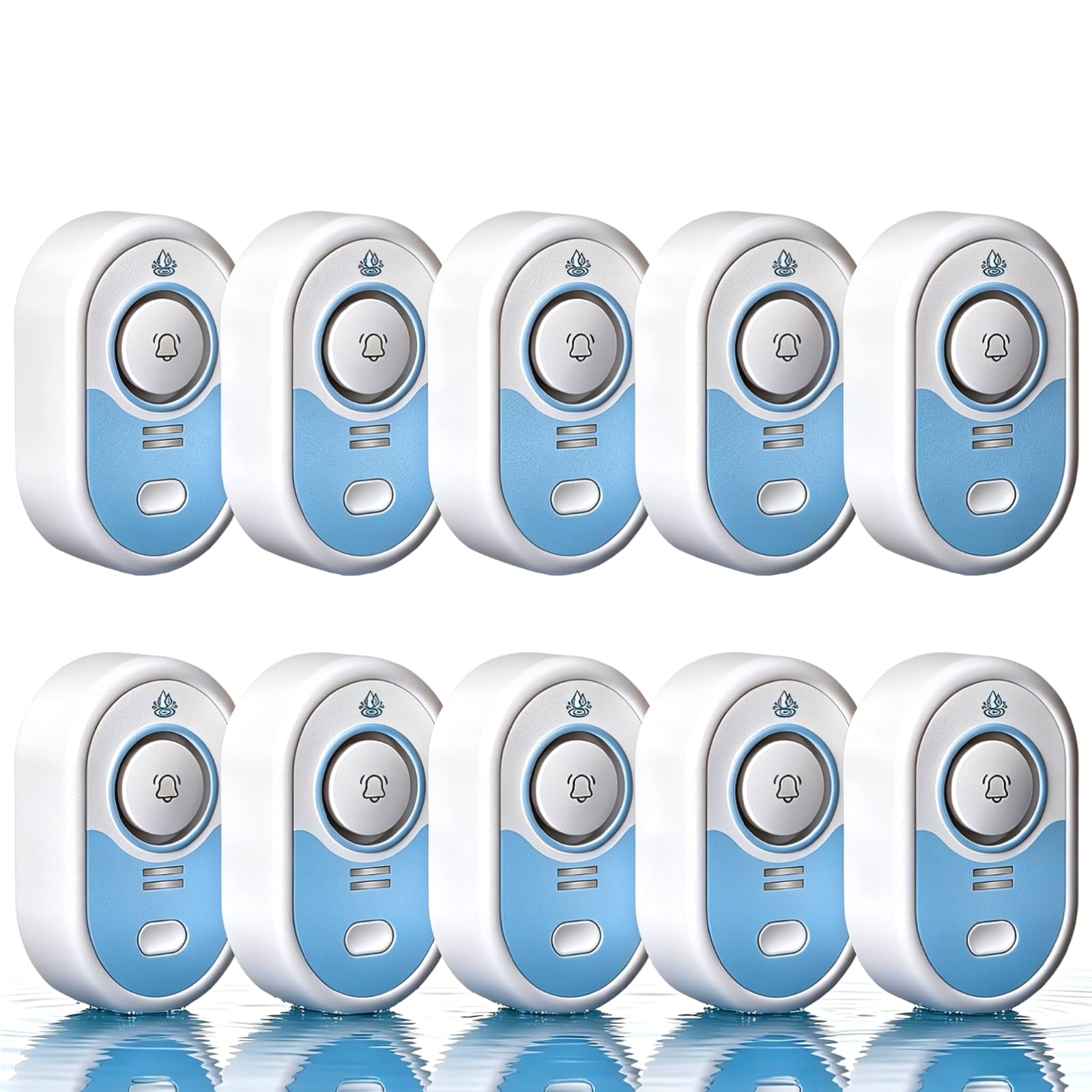 Water Leak Detector with Loud Alarm, 100dB Siren &amp; LED Flash, Water Sensor Alarm for Home, Basement, Sump Pump, Kitchen, Bathroom, Water Heater, Indoor Outdoor 10-Pack