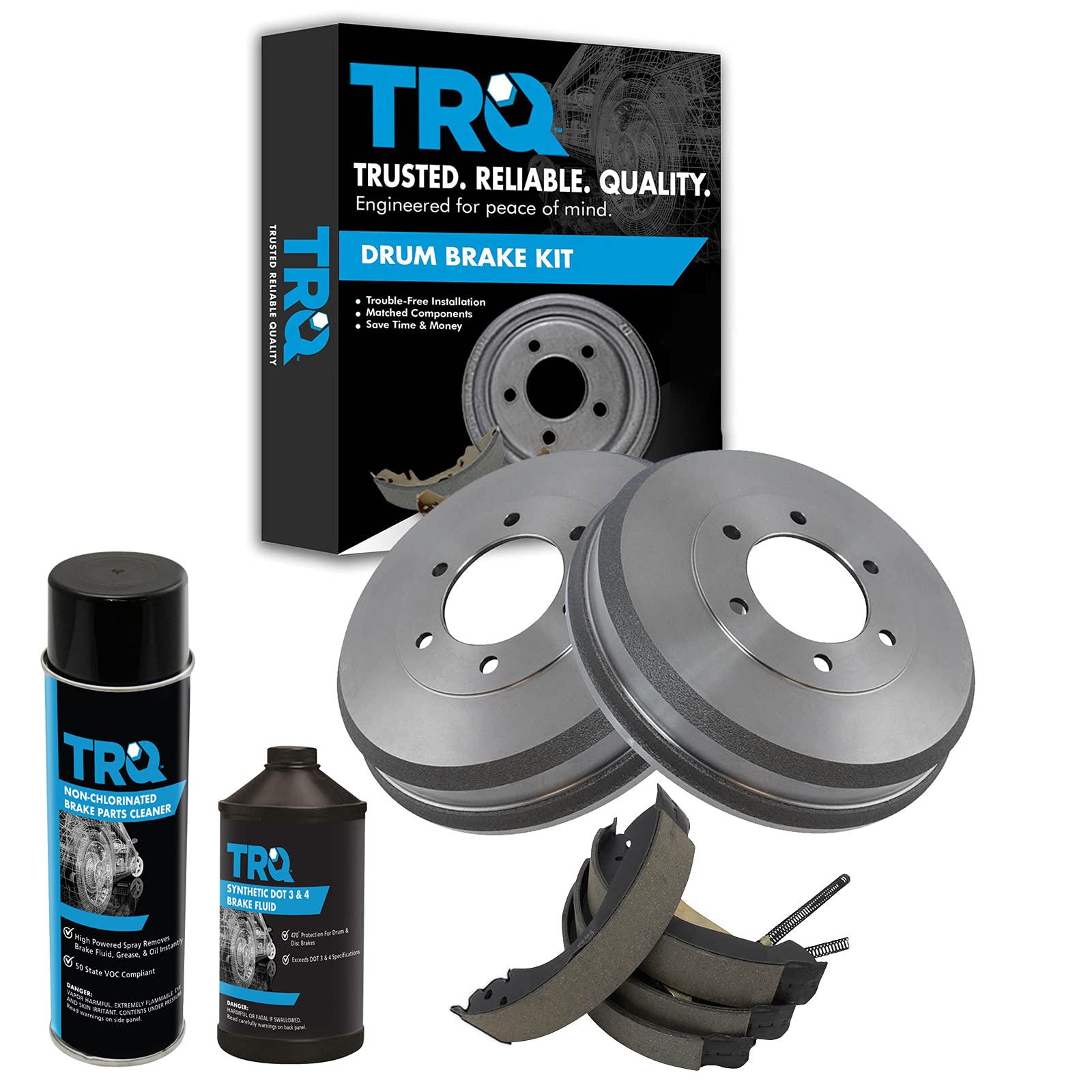 TRQ Rear Brake Shoe & Drum Kit Compatible with 2004-2008 Chevrolet Colorado GMC Canyon 2006 Isuzu i-280 2007-2008 i-290 i-350 i-370