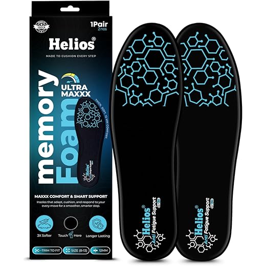 Helios Memory Foam Insoles for Men, Size 8-13