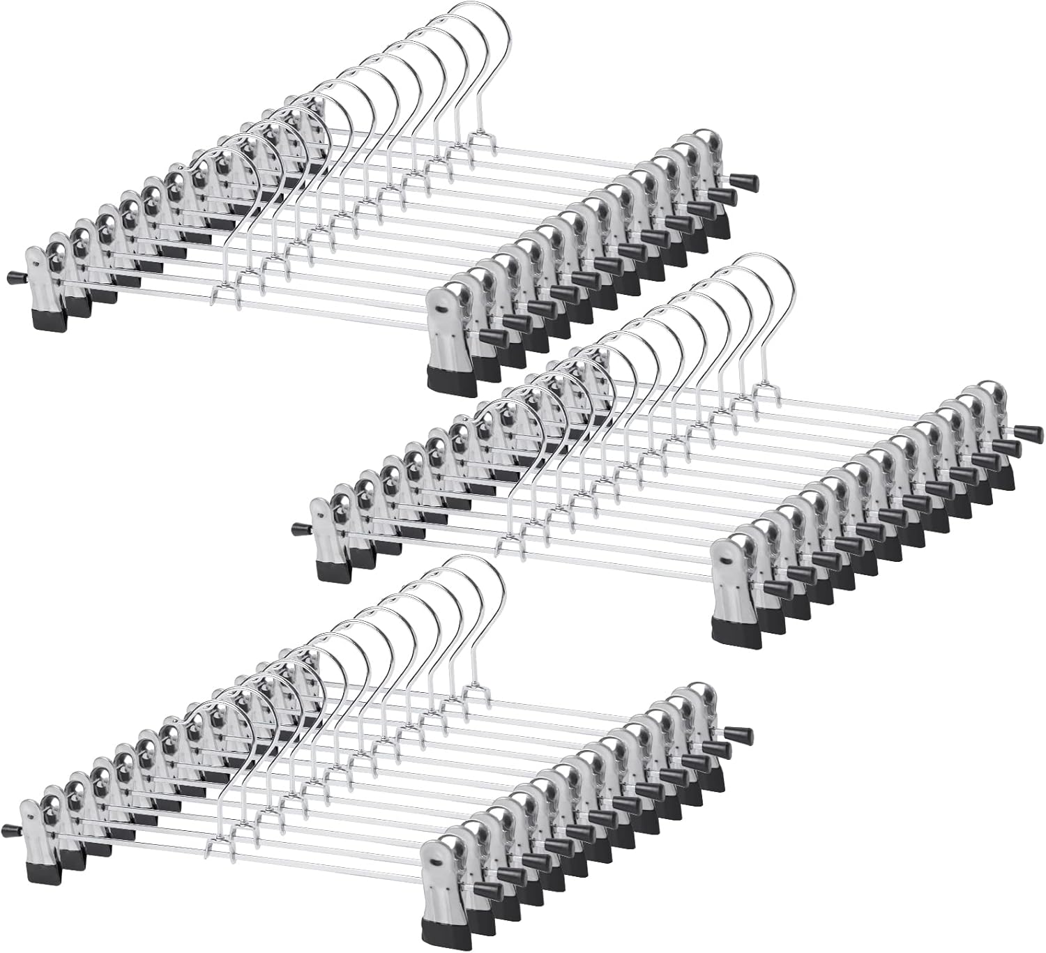 GoodtoU Pants Hangers, 50 Pack Skirt Hangers with Adustable Clips for Men Women Pants Shorts Trouser Jeans