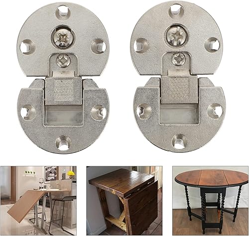 Miniatura 4 de TEHAUX Bisagra plegable para secretaria, bisagra de escritorio, bisagra oculta, mesa de gabinete, bisagras de tapa con solapa plegable, Bisagras