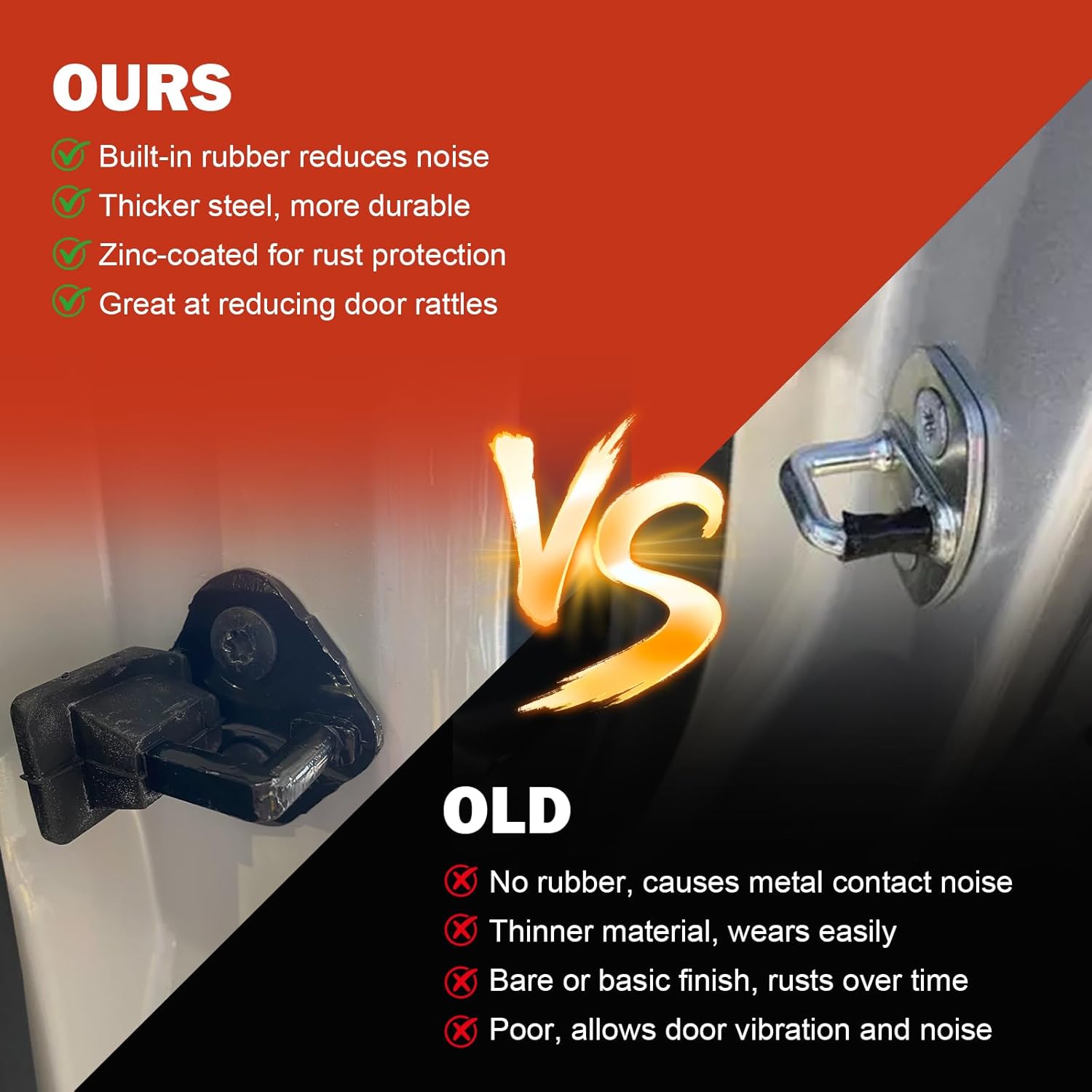 4PCS Door Lock Striker Pin w/Bolt Compatible with Ford F150 F250 F350 1999-2016 for Single Cab or Crew Cab, Latch Mechani Replace 9L3Z-1522008-A Striker Door Locking