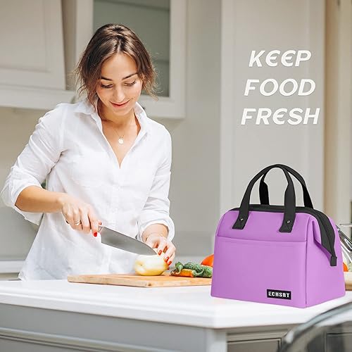 Miniatura 6 de Bolsa de almuerzo grande aislada para mujeres y hombres, a prueba de fugas, bolsa enfriadora para el trabajo, viajes, bolsas térmicas para el
