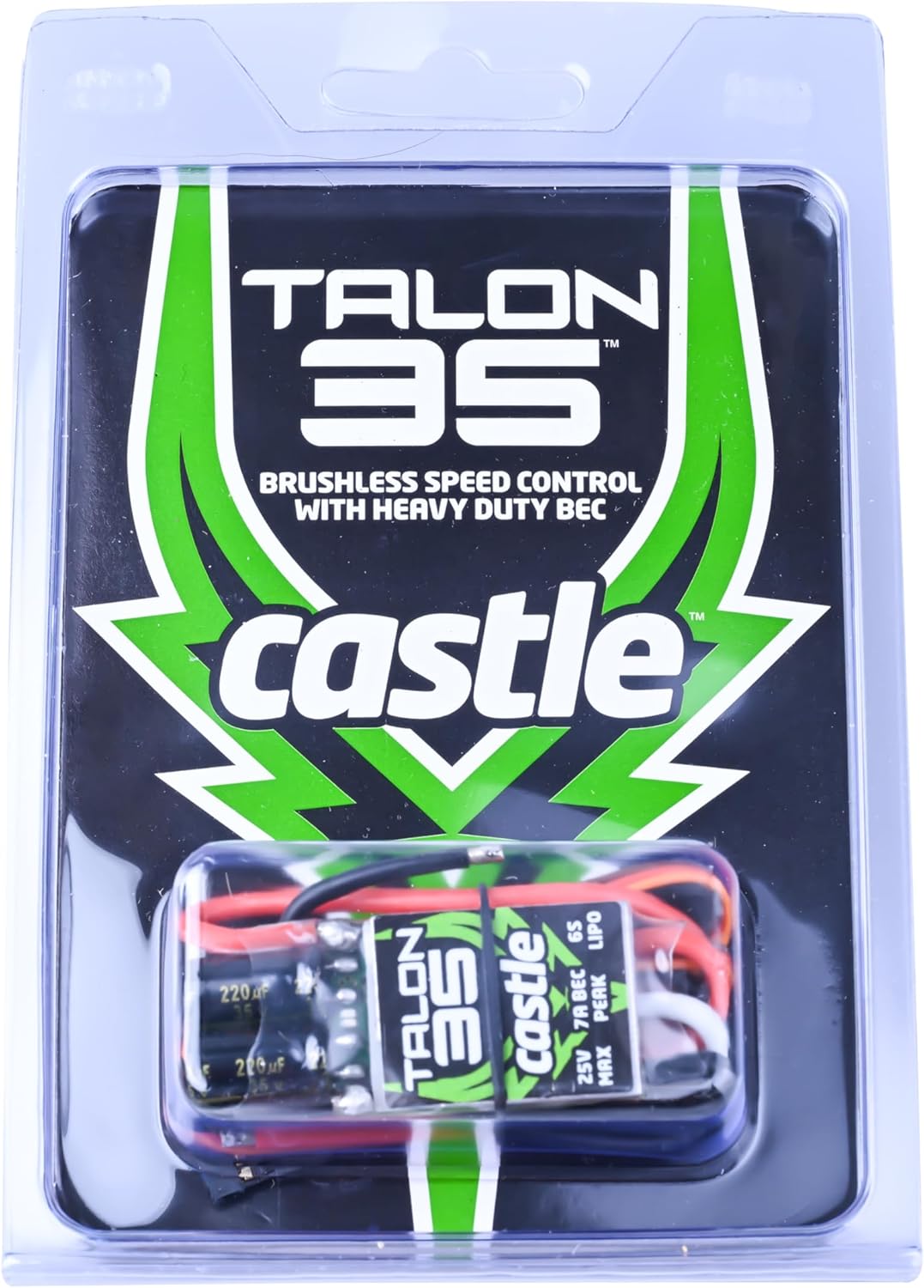 Castle Creations Talon 35 2-6S 35A Brushless ESC, 5.5V/5A SBEC, 27.8g, for 450-Size RC Helicopters & .10-.20 Fixed-Wing Aircraft