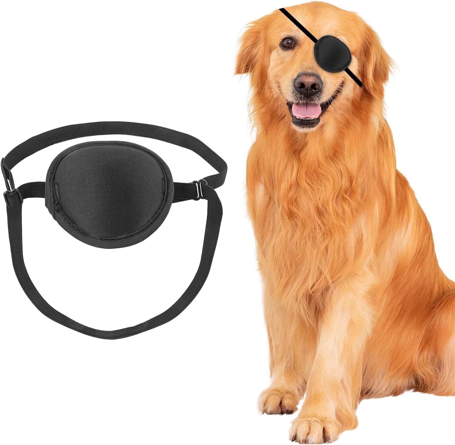 Canine Eye Patch, suitable for post-operative ocular trauma in dogs, soft and adjustable canine eye covering, single pack.