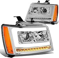 Vista 10 de Auto Dynasty - Conjunto de faros compatible con Chevy Tahoe Avalanche Suburban 2007-2014 1500 2500, lámparas de halogéno de repuesto para lado