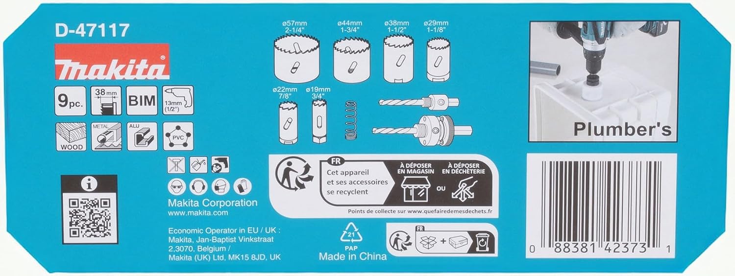 Makita D-47117 Holesaw Kit, Black, Small