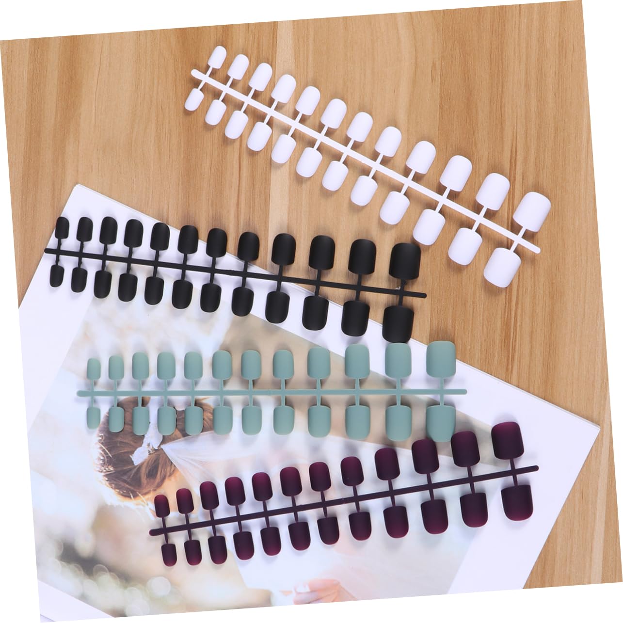 FOMIYES 288stücke Falsche Nägel Mit -finish Farben Kunstnägel Im Kurzen Quadratischen Design Für Nagelstudios Und -nailart Für Jede Gelegenheit