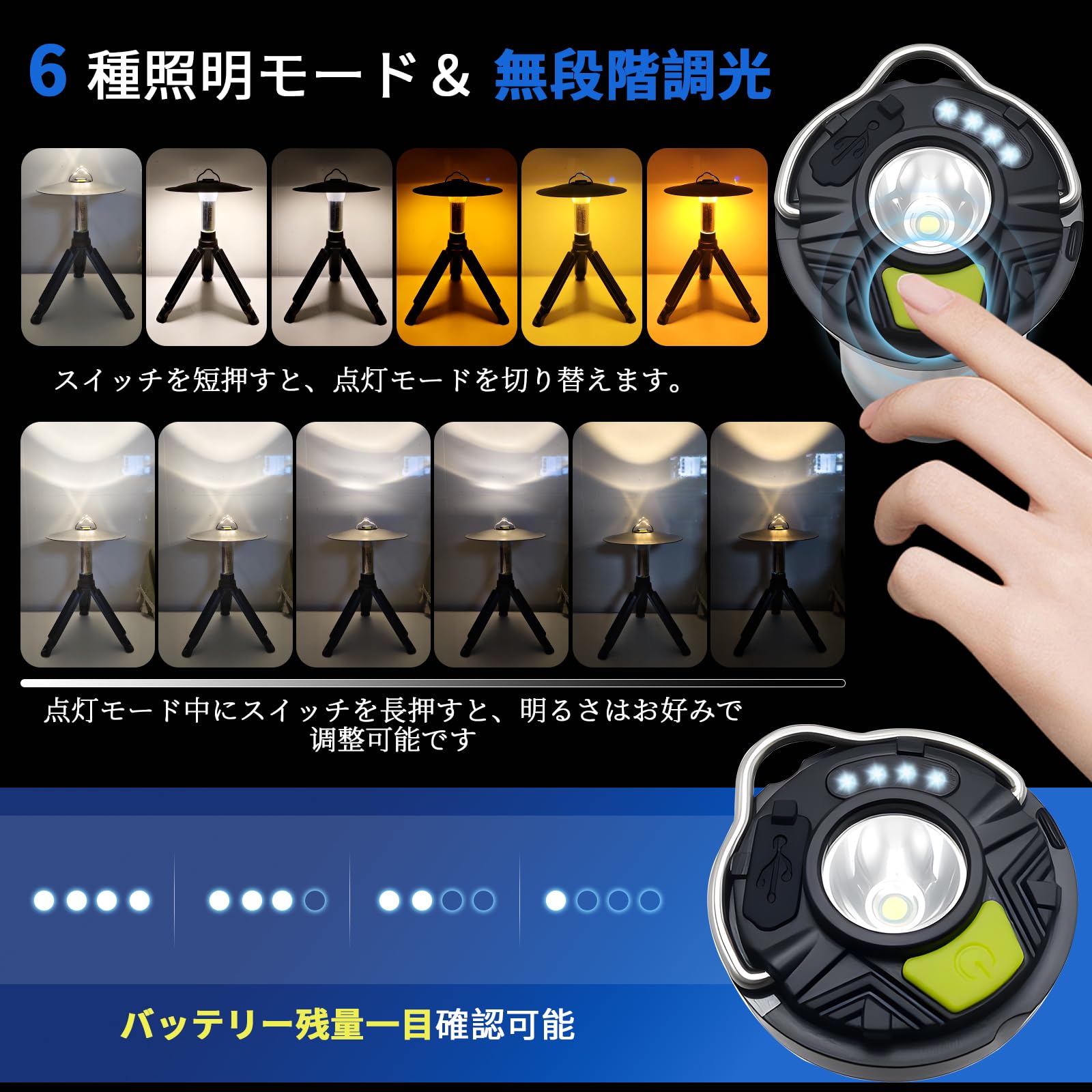 Amazon.co.jp: Khonsu キャンプランタン 2個セット 小型 ledランタン
